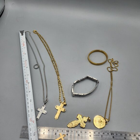 Stainless Steel Religious Christian Jewelry Lot Edforce Pendants Bracelets - Picture 13 of 14